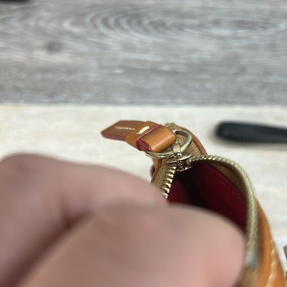 Dooney & Bourke Red and White Striped coin purse - Picture 9 of 10